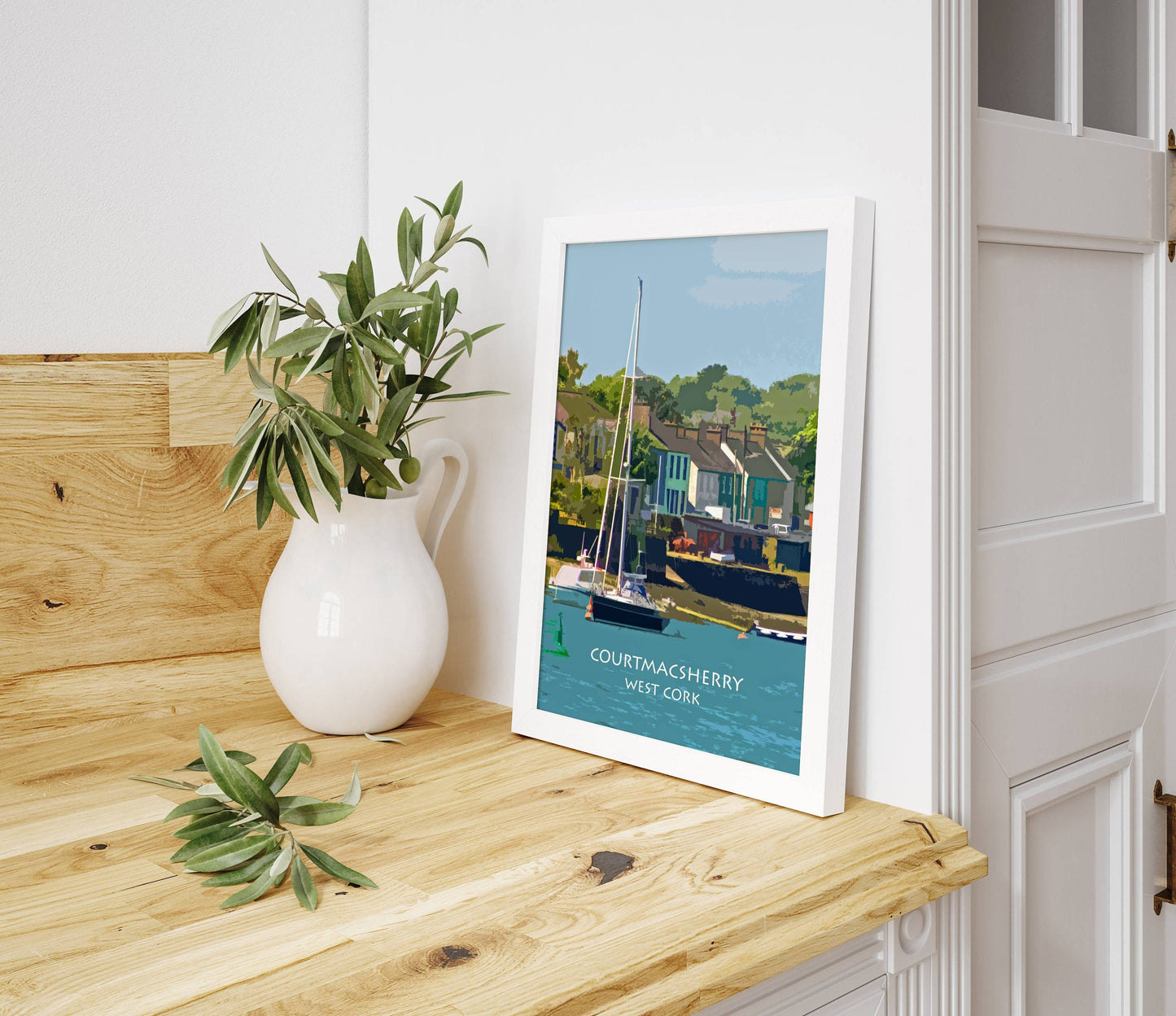 Beautiful Courtmacsherry | Looking over toward the village | Colourful Print in Mount