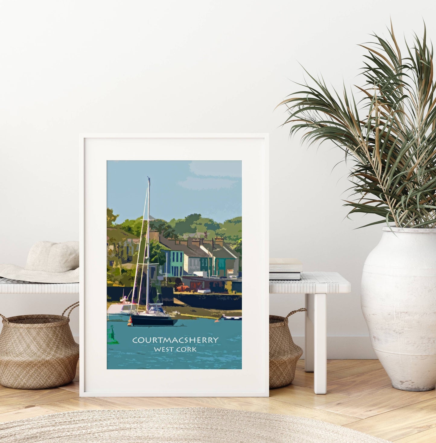 Beautiful Courtmacsherry | Looking over toward the village | Colourful Print in Mount