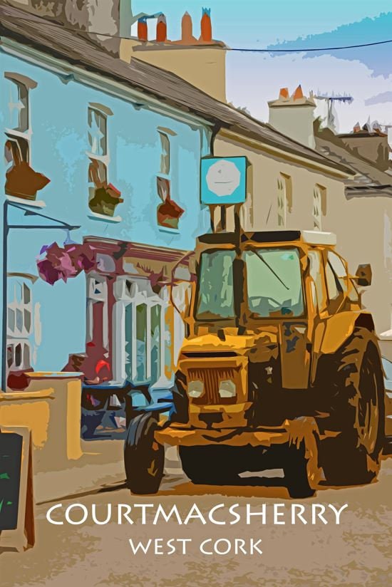 Courtmacsherry | Tractor at the Lifeboat Inn | Colourful Artistic Photographic Print