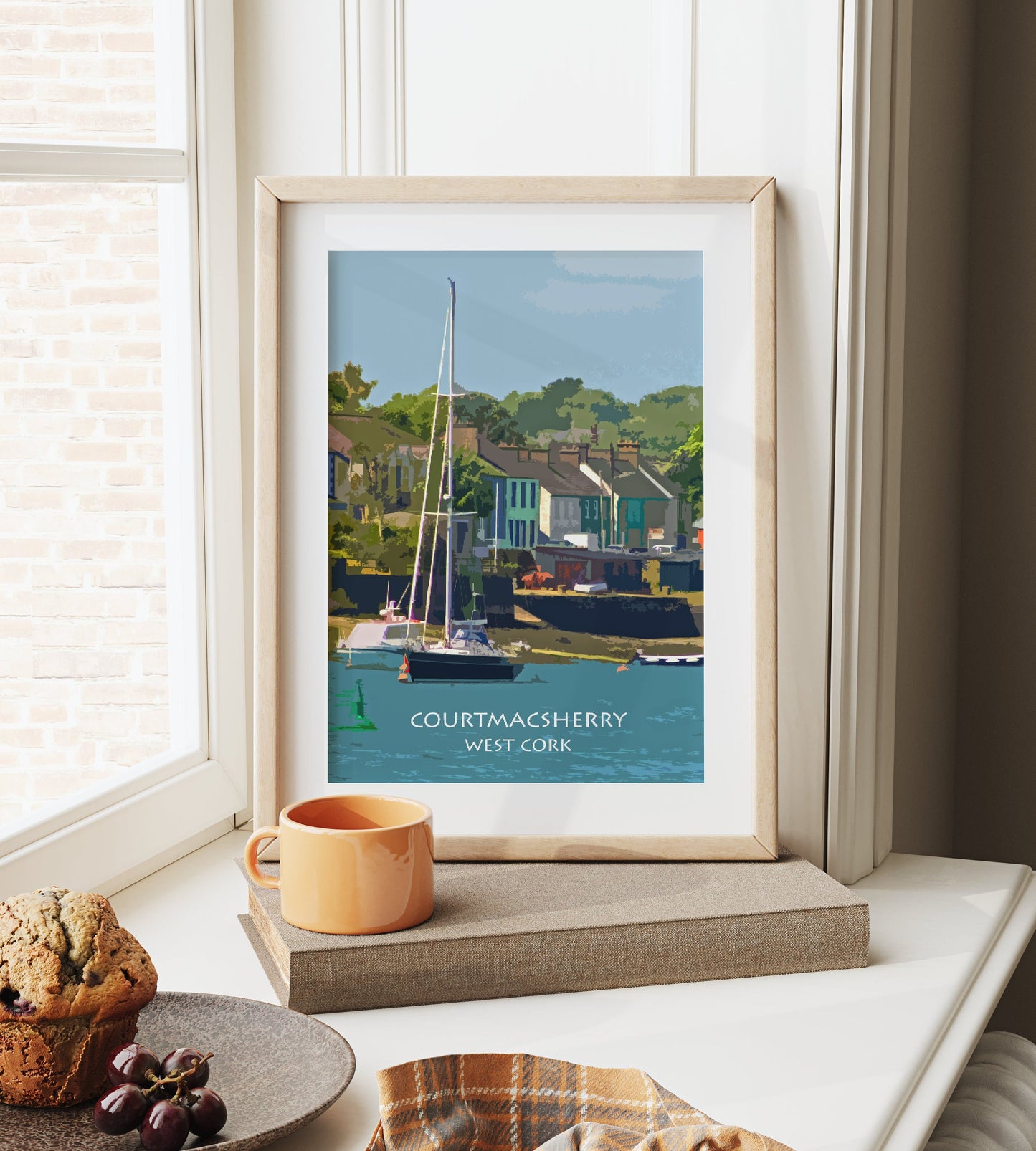 Beautiful Courtmacsherry | Looking over toward the village | Colourful Print in Mount