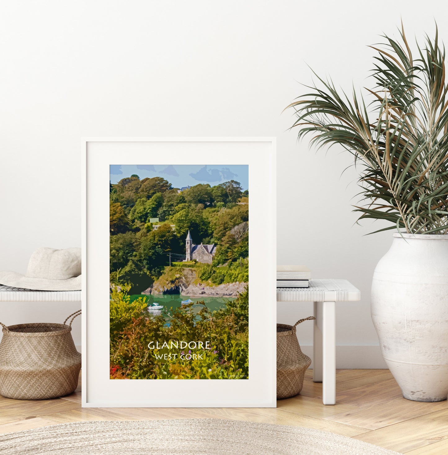 Glandore | Colourful Print in mount | West Cork | Ireland