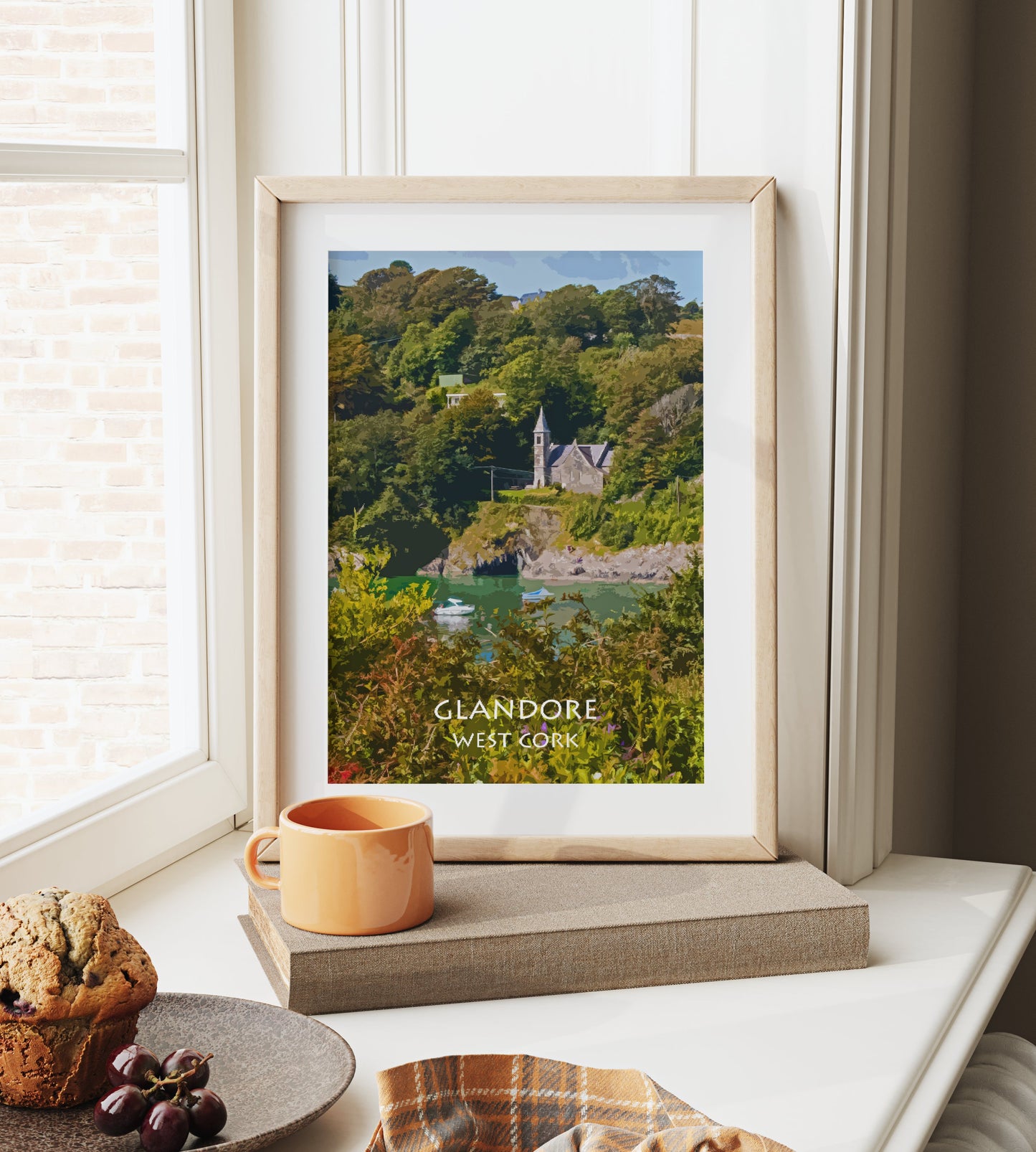 Glandore | Colourful Print in mount | West Cork | Ireland