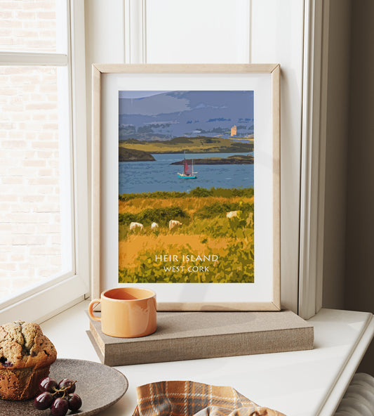 Heir Island | Colourful Print in mount | West Cork | Irish Islands