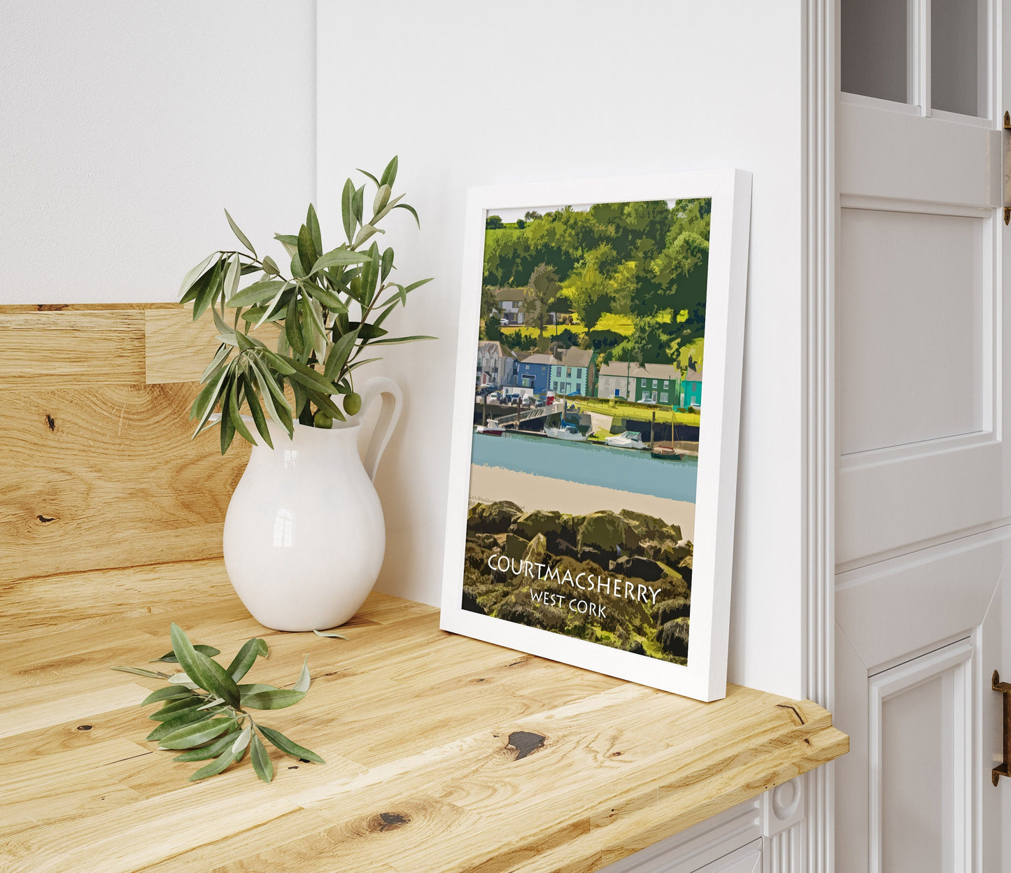 Beautiful Courtmacsherry from across the water | Colourful artistic photographic print