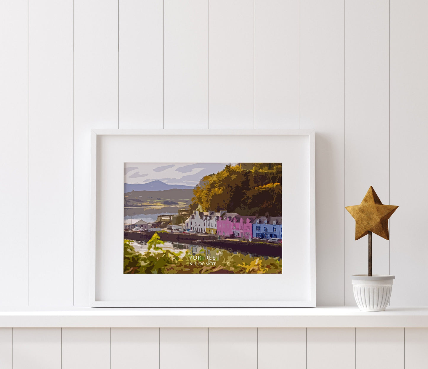 Portree | Isle of Skye | Scotland | 8x6inch Colourful Print in mount | Signed Copy