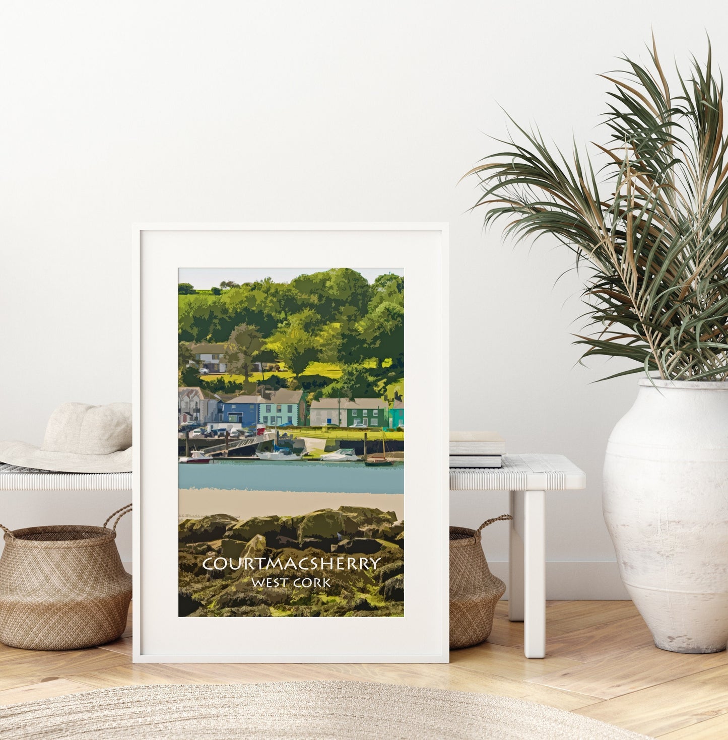 Beautiful Courtmacsherry from across the water | Colourful artistic photographic print