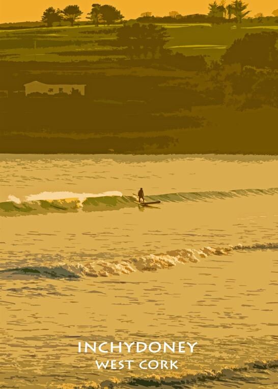 Inchydoney Surfer | Clonakilty | West Cork | Colourful Artistic Photographic Print in mount