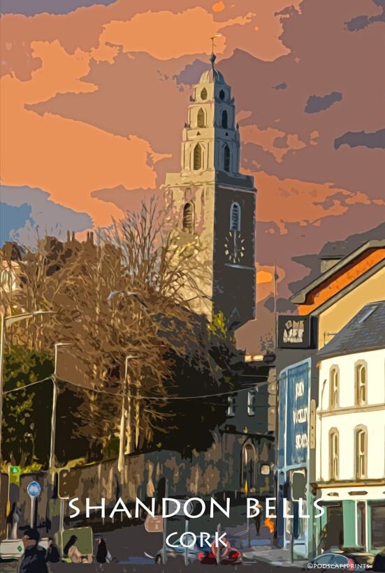 The Shandon Bell Tower | Cork City Print | Colourful Print