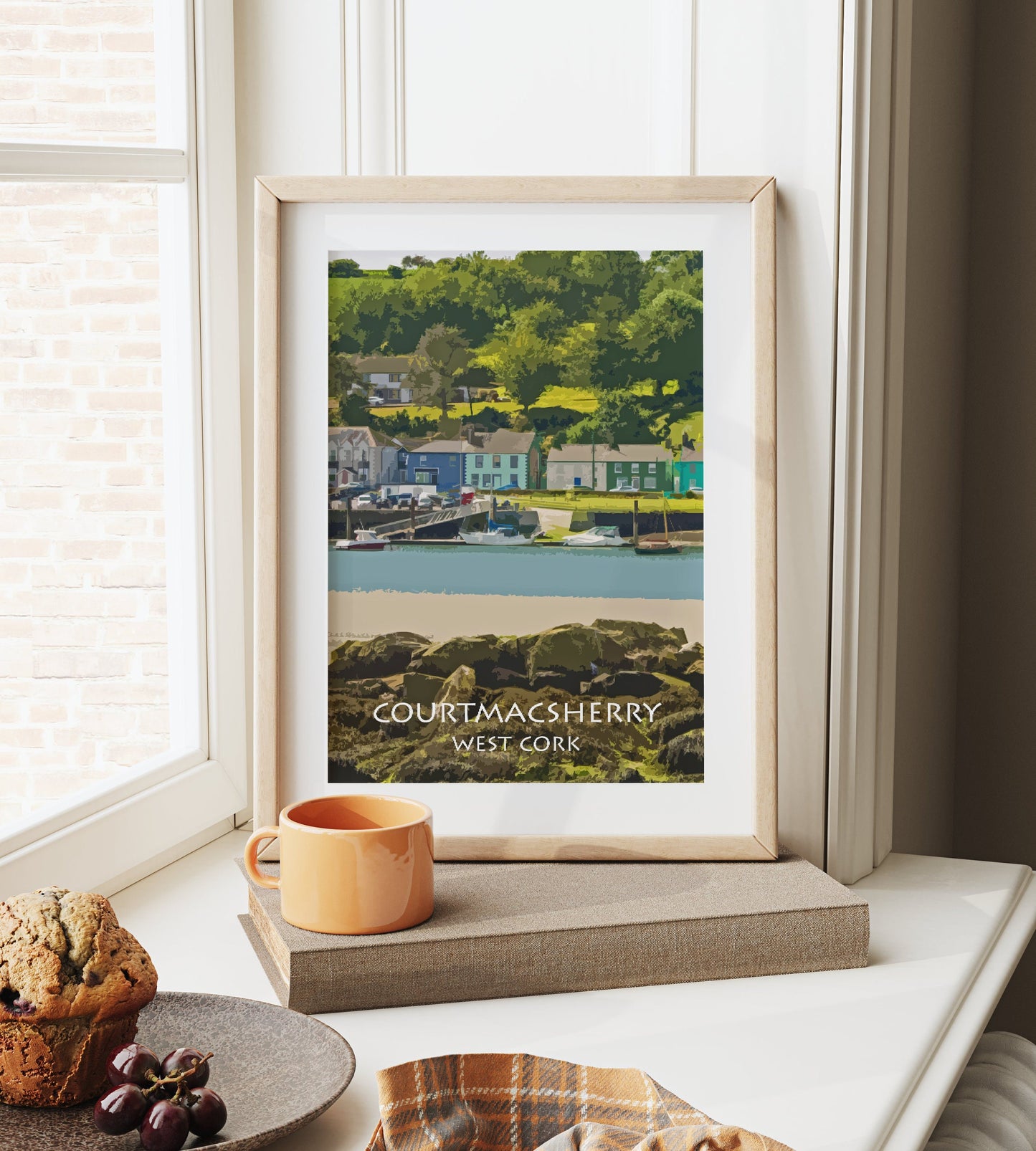 Beautiful Courtmacsherry from across the water | Colourful artistic photographic print